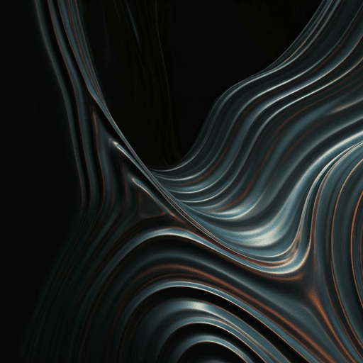 Abstract fluid aesthetic with flowing blue and white 3D silk textures